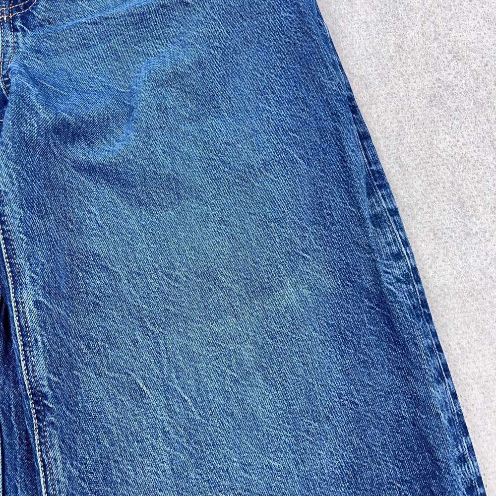 American Eagle Jeans Women 2 Short Low Rise Baggy Wide Leg Boho Med Wash Loose - Picture 5 of 13